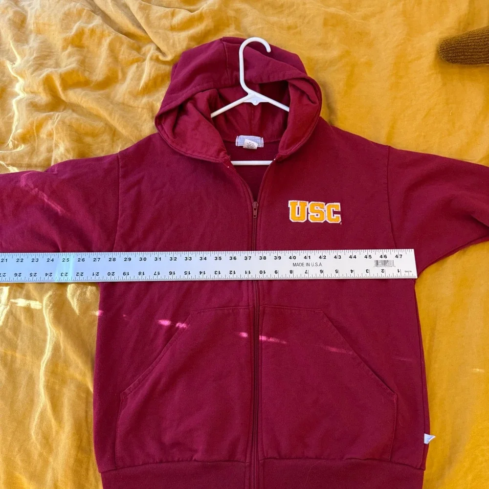 Third‎ Street USC Trojans Youth XL Full Zip Hoodie Red 665NS Made in USA
